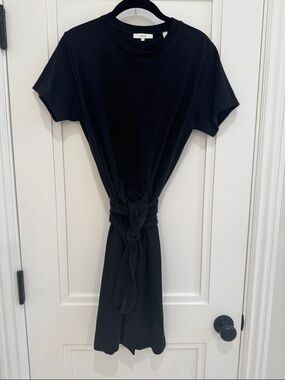 VINCE!SIZE SMALL!Black Knot-Front  Dress made w/THICK JERSEY MATERIAL!WORN ONCE